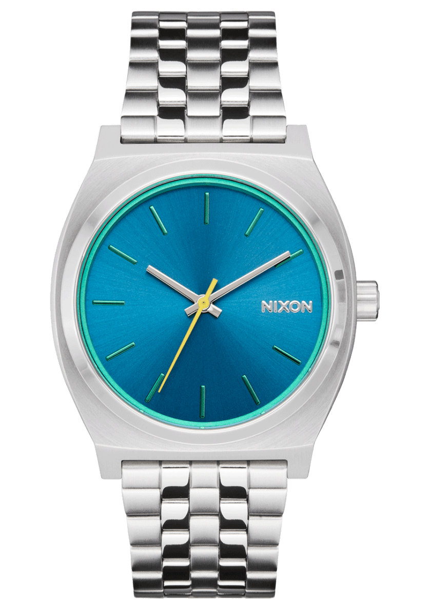 NIXON Time Teller Silver Dial and Blue Steel Bracelet 37mm Unisex Watch | A0455302 - 00 | TIME Watches
