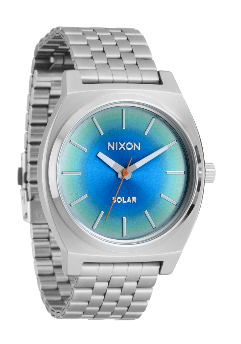 NIXON Time Teller Silver Dial and Blue Steel Bracelet 40mm Unisex Watch | A13695201 - 00 | TIME Watches
