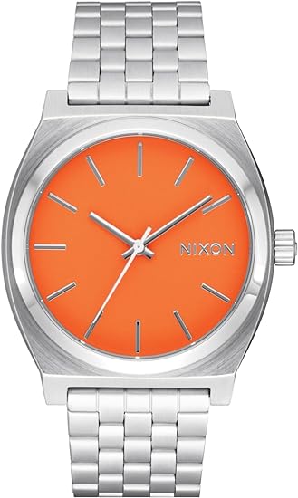 Nixon Time Teller Stainless Steel Orange Dial Men's Watch | A0455212-00 | Time Watch Specialists