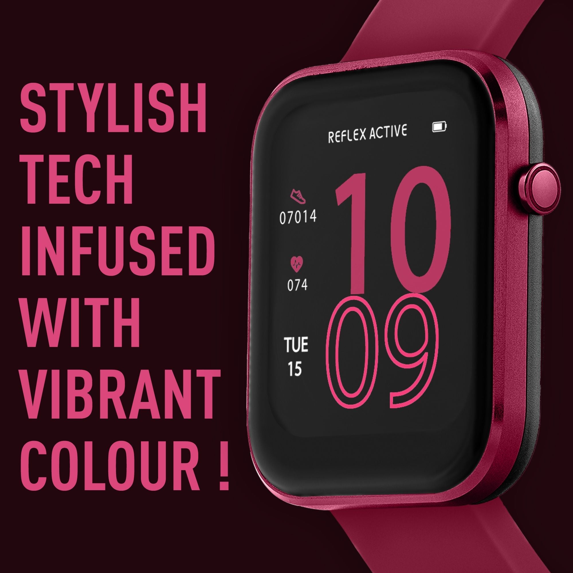 Reflex Active Series 12 Berry Silicone Women's Smartwatch | RA12-2158