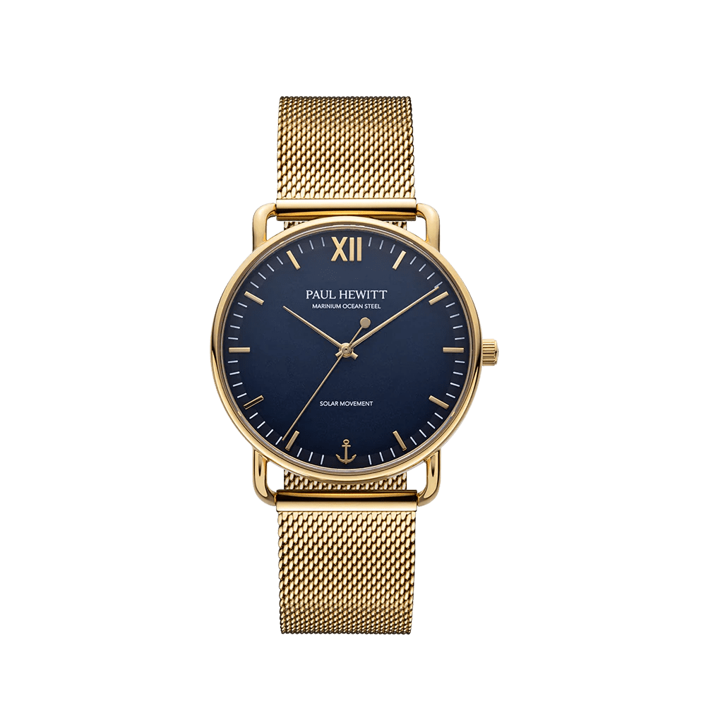 Paul Hewitt Gold Mesh Blue Dial Men's Watch | PH - W - 0323 | Time Watch Specialists