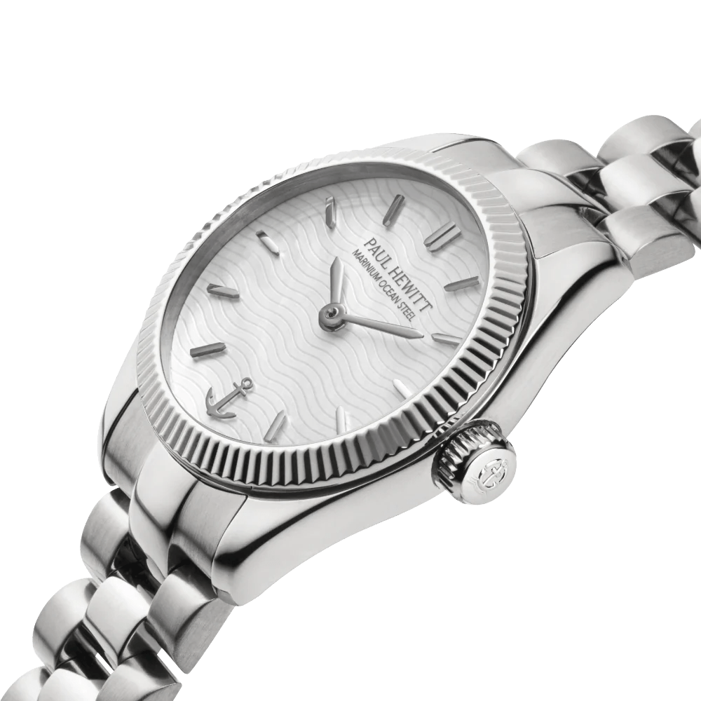 Paul Hewitt Petit Soleil Round Watch Silver Woman's White |PH - W - 1181 | Time Watch Specialists