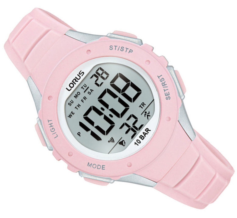 Lorus Digital Pink Silicone Strap Woman's Watch | R2367PX9
