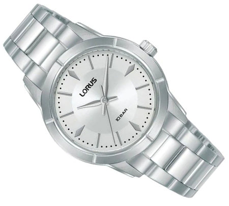 Lorus Silver Dial Batons Stainless Steel Men's Watch | RG227YX9
