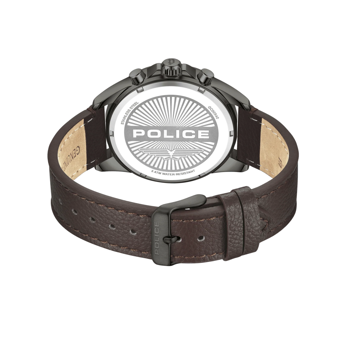 Police Burbank Leather Strap Men's Watch | PEWGC0054001 | Time Watch Specialists