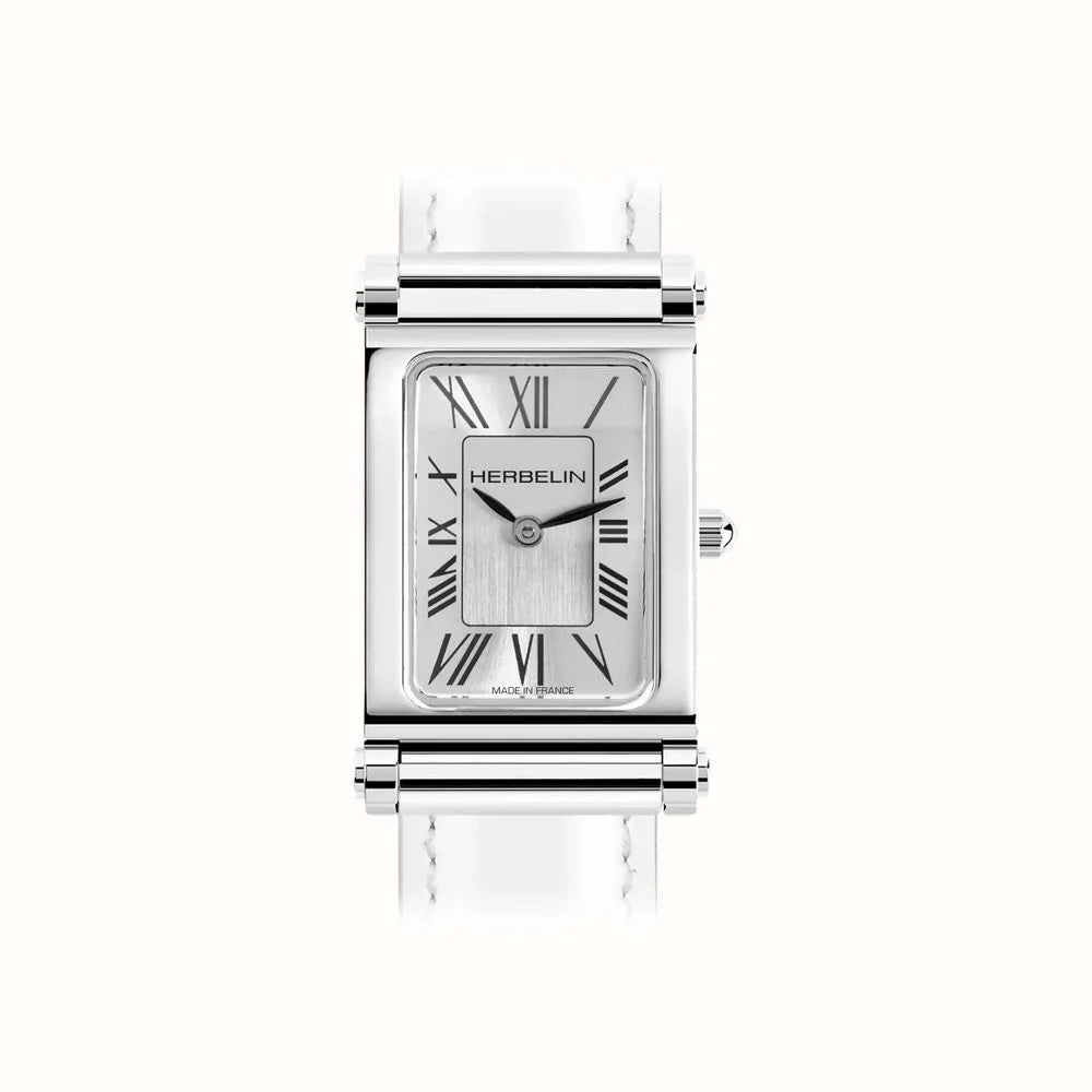 HERBELIN Antares Rectangular Silver & White Women’s Watch Head | H17048AP01