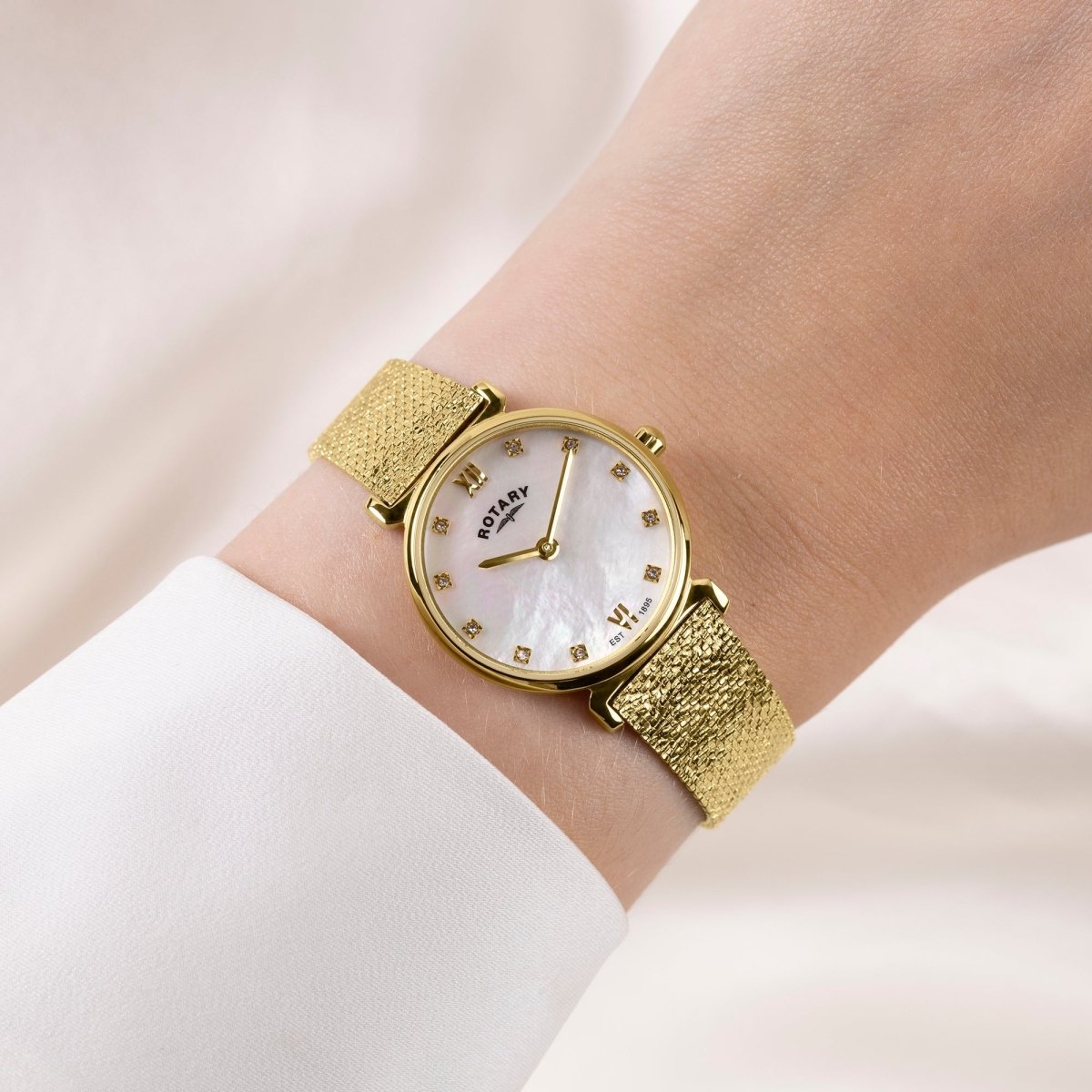 Rotary 1895 and Gold Steel Bracelet 28mm Women's Watch | RLB10022/07 | TIME Watches