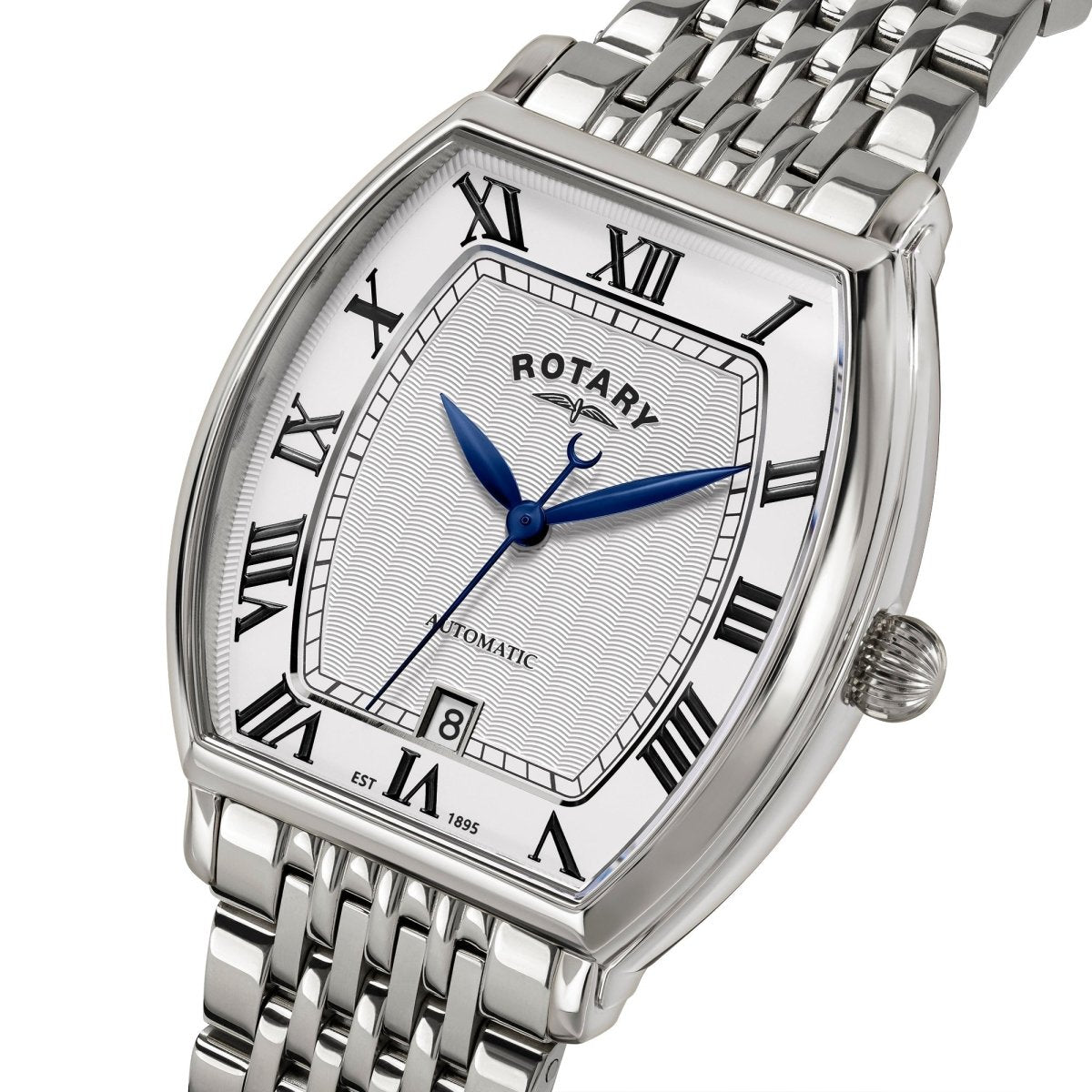 Rotary 1895 White Dial and Steel Bracelet 36mm Men's Watch | RGB10047/01 | TIME Watches