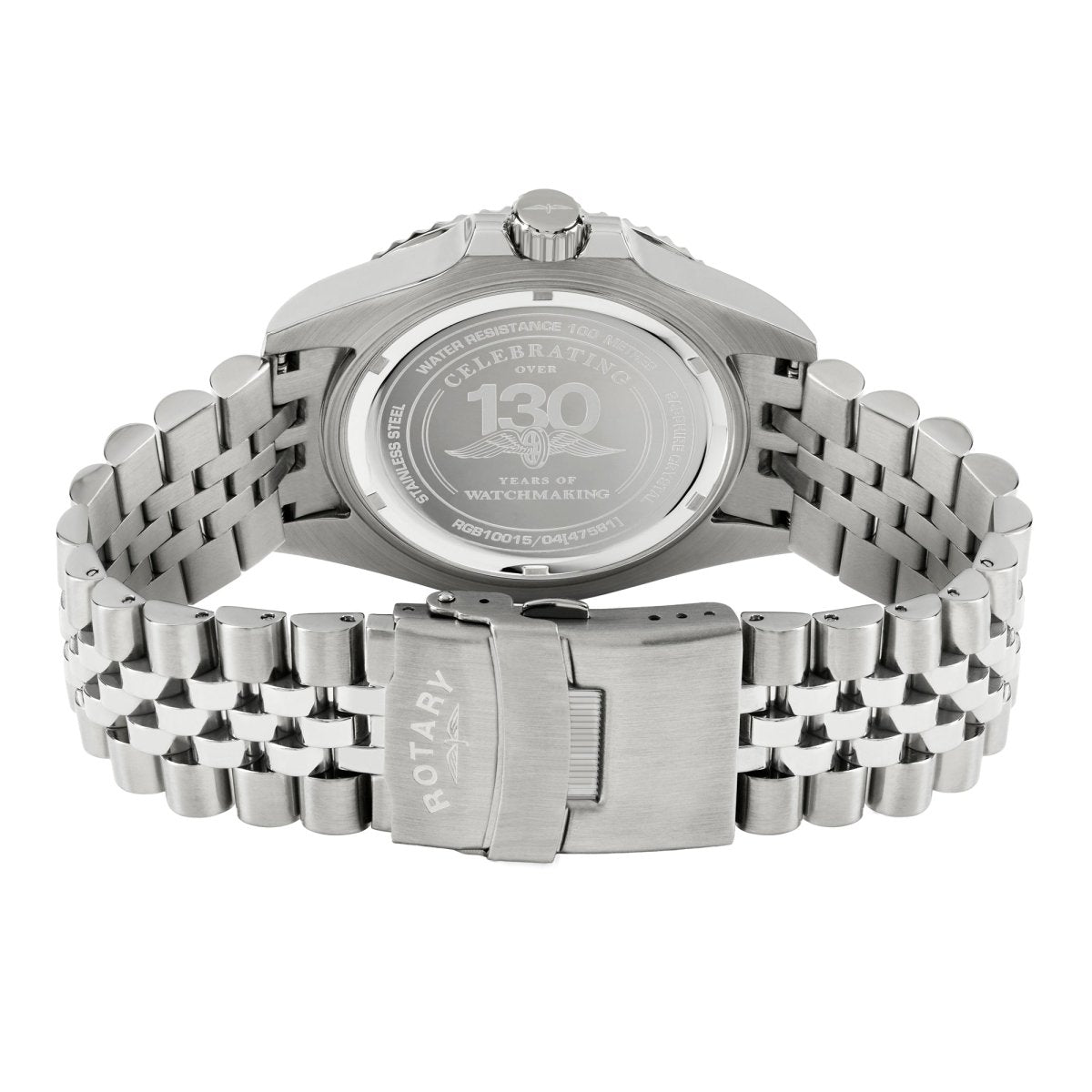 Rotary Apex100 Black Dial and Steel Bracelet 45mm Men's Watch | RGB10015/04 | TIME Watches
