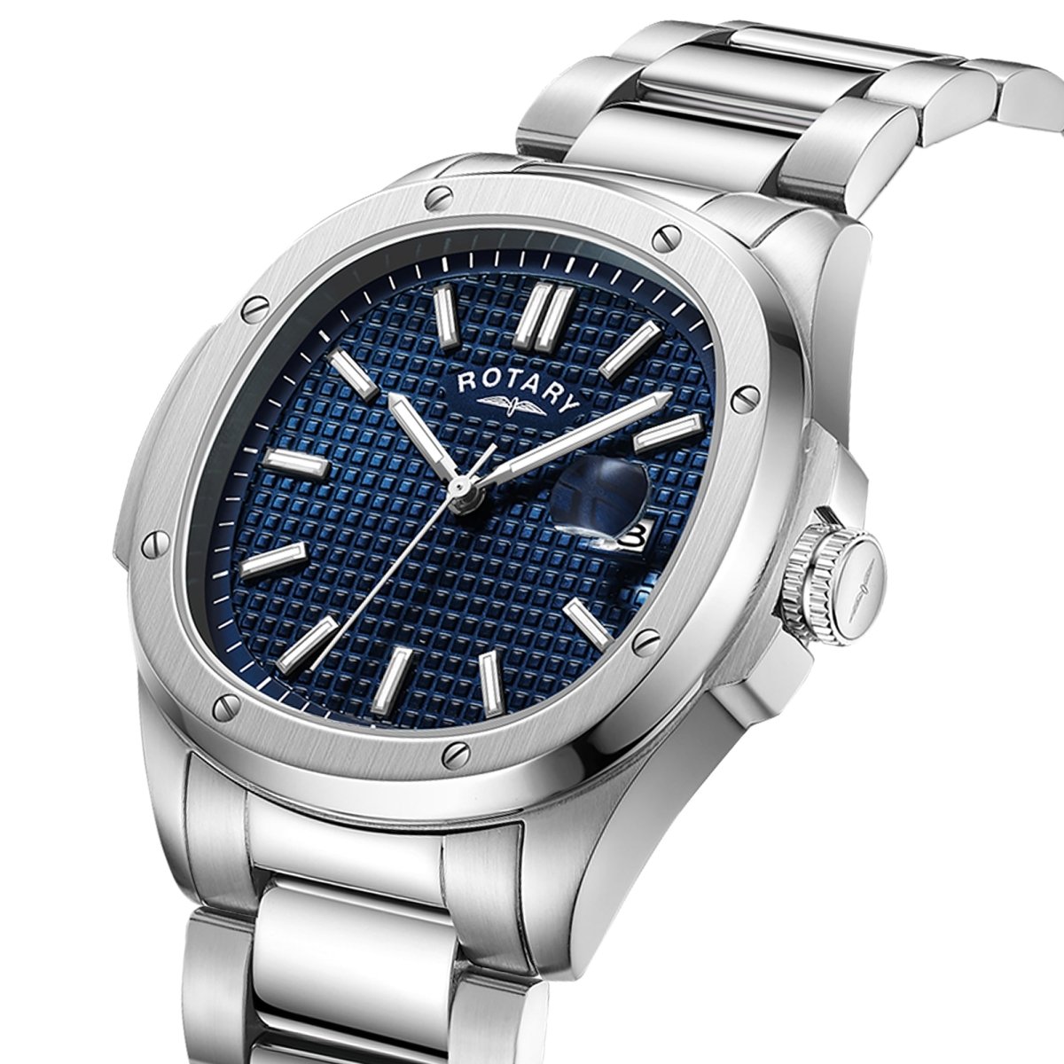 Rotary Apex100 Blue Dial and Steel Bracelet 40mm Men's Watch | GB05575/05 | TIME Watches