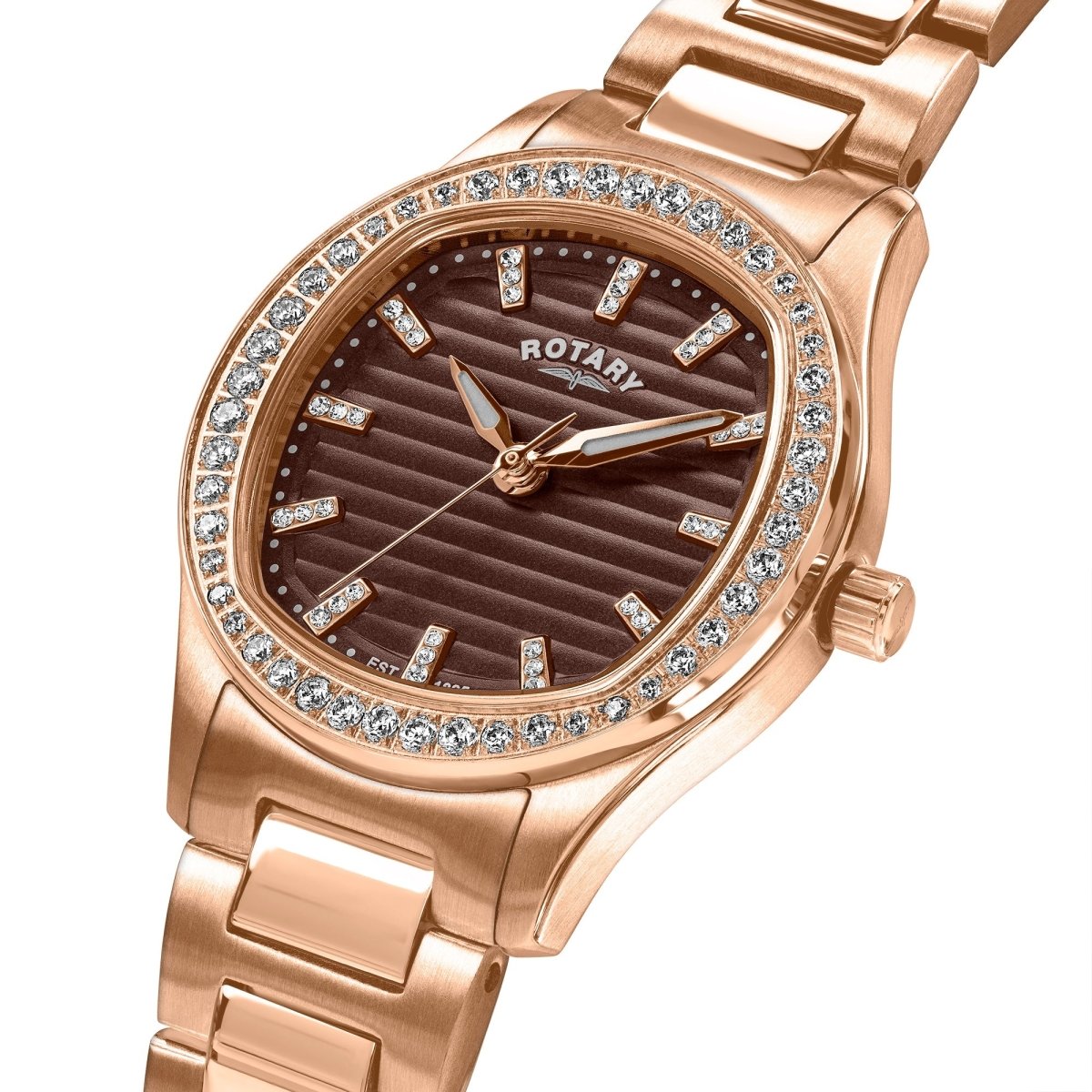 Rotary Brilliance and Rose Gold Steel Bracelet 28mm Women's Watch | RLB10020/16 | TIME Watches