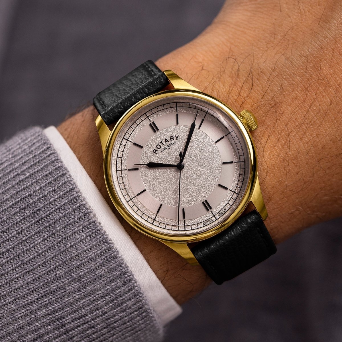 Rotary Heritage Gents Champagne Dial and Black Leather 40mm Men's Watch | GS05983/03 | TIME Watches