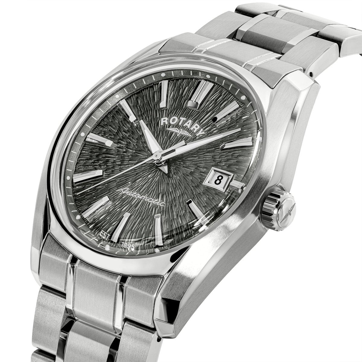 Rotary Lumen Grey Dial and Steel Bracelet 40mm Men's Watch | RGB10011/74 | TIME Watches