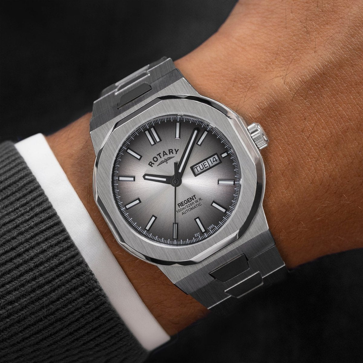 Rotary Regent Grey Dial and Steel Bracelet 40mm Men's Watch | GB05490/06 | TIME Watches