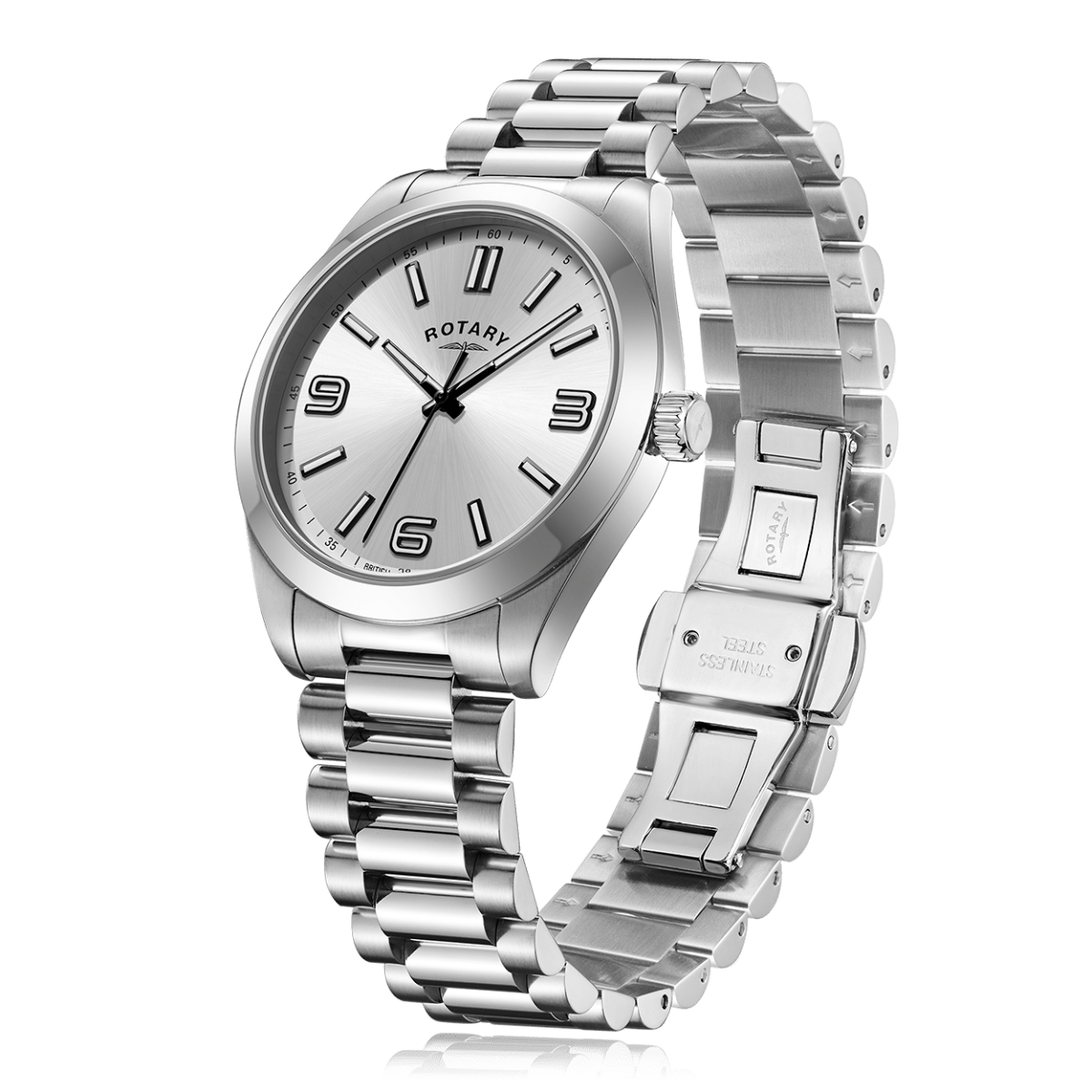 Rotary Sport White Dial and White Steel Bracelet 40mm Men's Watch | GB05770/62 | TIME Watches