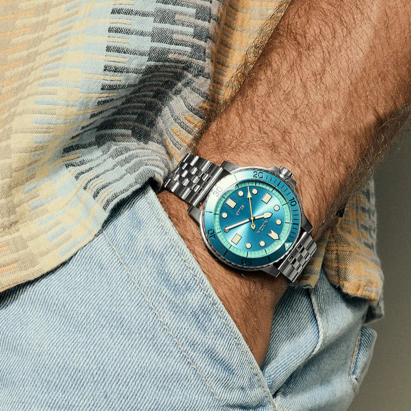 NIXON Stinger 44 Stainless Steel Byron Blue Green Unisex Dive Watch | A14025308-00