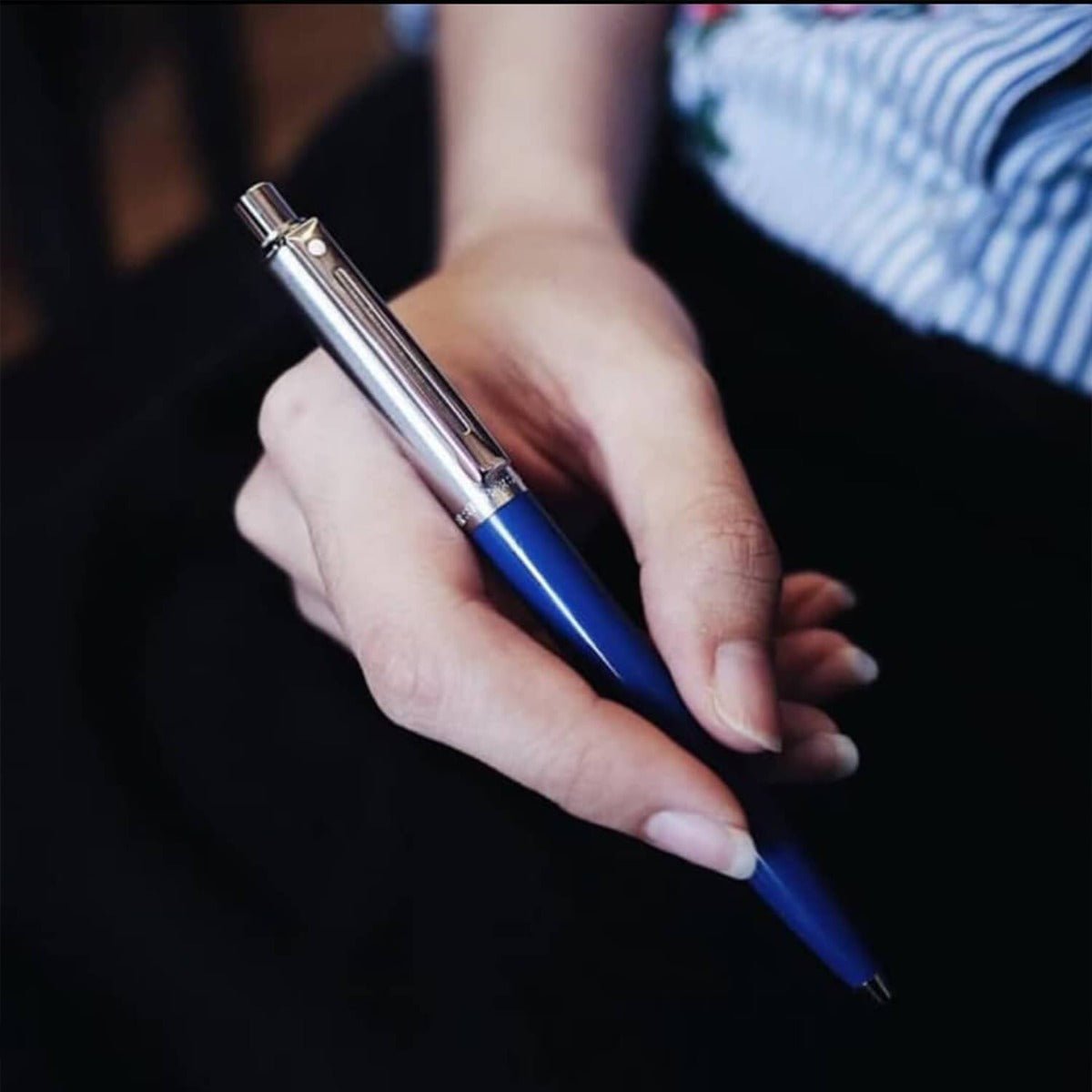 Sheaffer Sentinel Blue Chrome Ballpoint Pen | E23217351 | TIME Watches