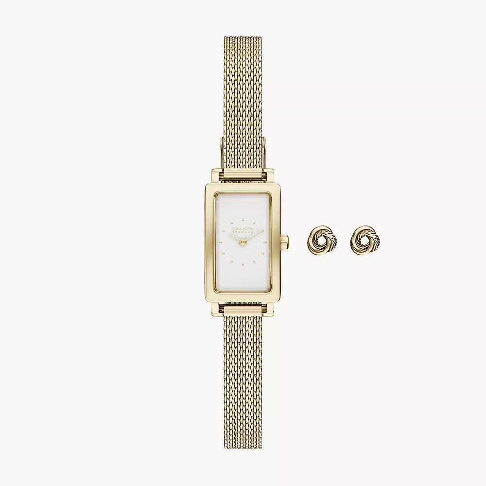 Skagen Hagen Micro Gold Dial and Gold Steel Bracelet 31mm Women's Watch | SKW1158SET | TIME Watches