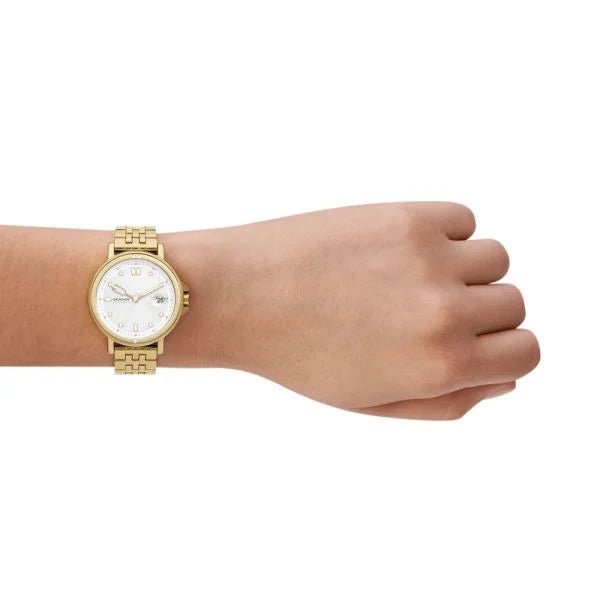Skagen Signatur Lille Sport Three-Hand Date Gold Stainless Steel Women's Watch | SKW3135