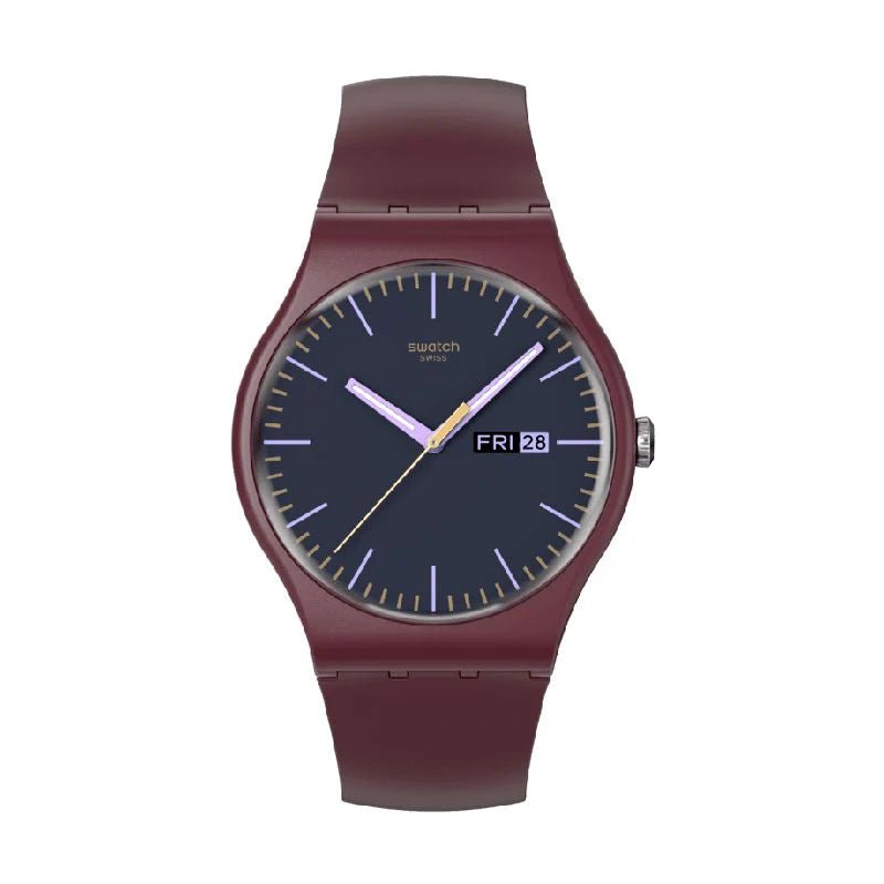 Swatch BURGUNDY BERRY Unisex Watch | SO29R707 | Time Watch Specialists