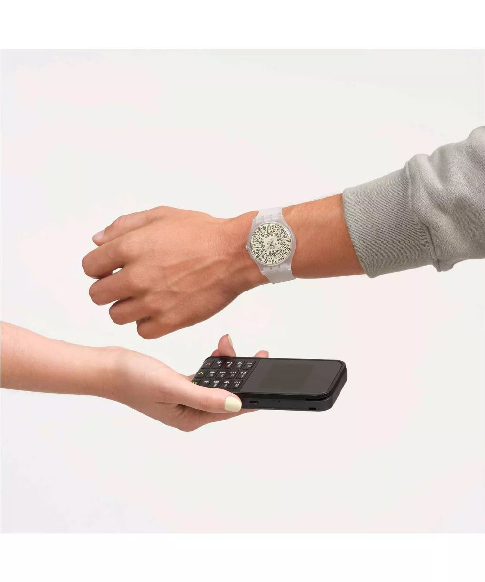 Swatch FROM THE ARCHIVE PAY! Transparent Unisex Watch | SO29Z146 - 5300 | Time Watch Specialists