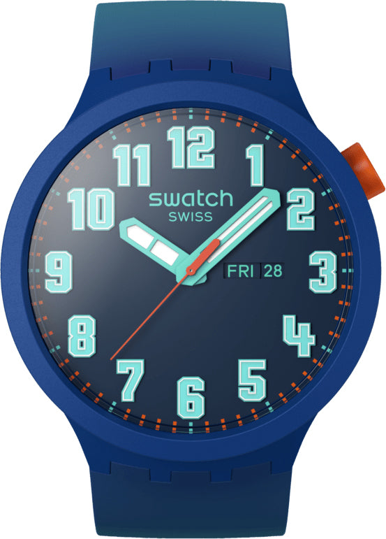Swatch Essentially Bold with Blue Rubber Strap Unisex Watch | SB01N700