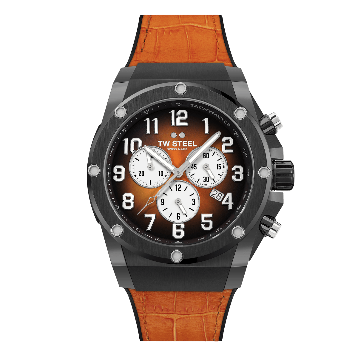 TW Steel Ace Genesis Orange Dial and Black Leather Strap 44mm Limited Edition Men's Watch | ACE133 | TIME Watches