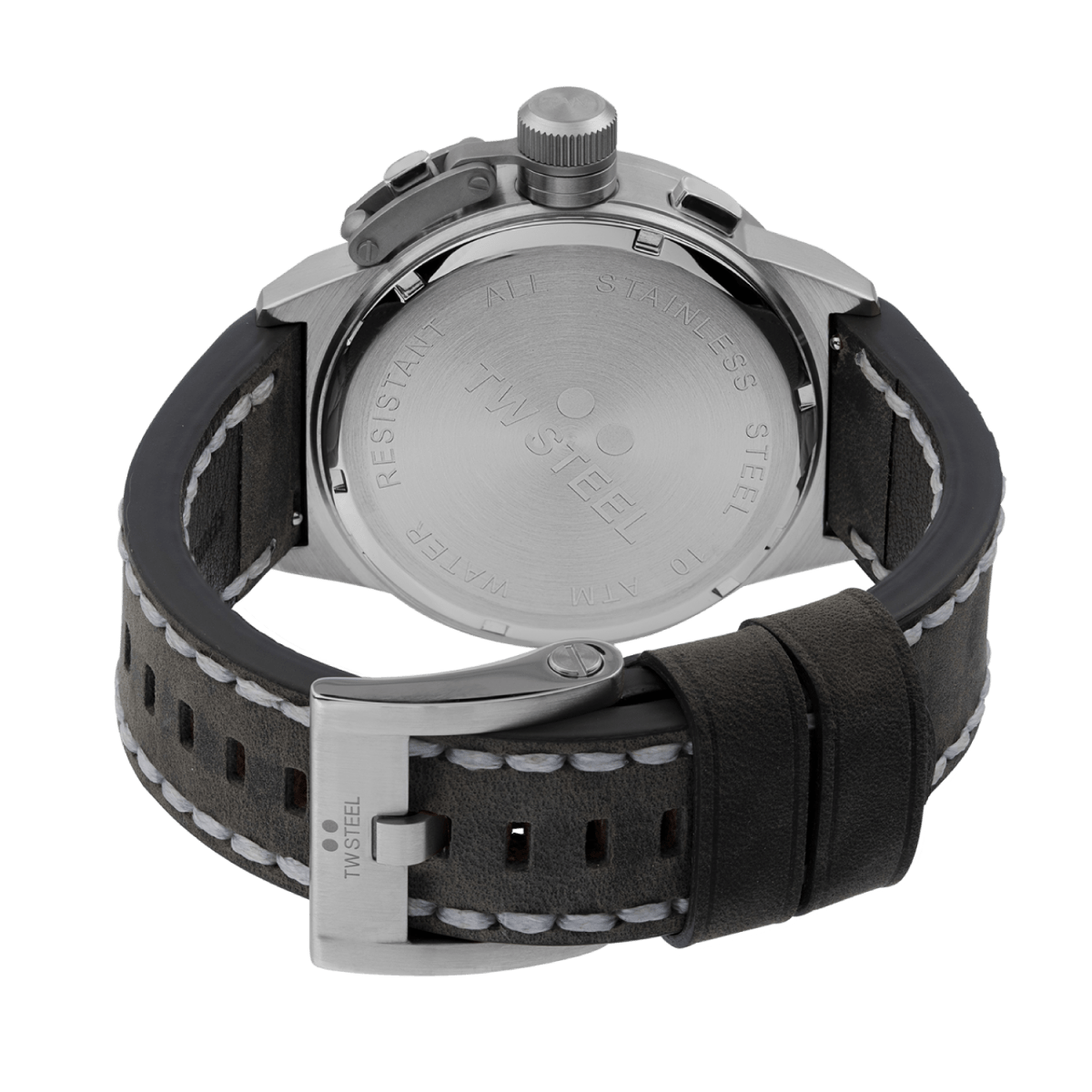 TW Steel Canteen Dark Grey Dial and Dark Grey Leather Strap 45mm Men's Watch | CS105 | TIME Watches