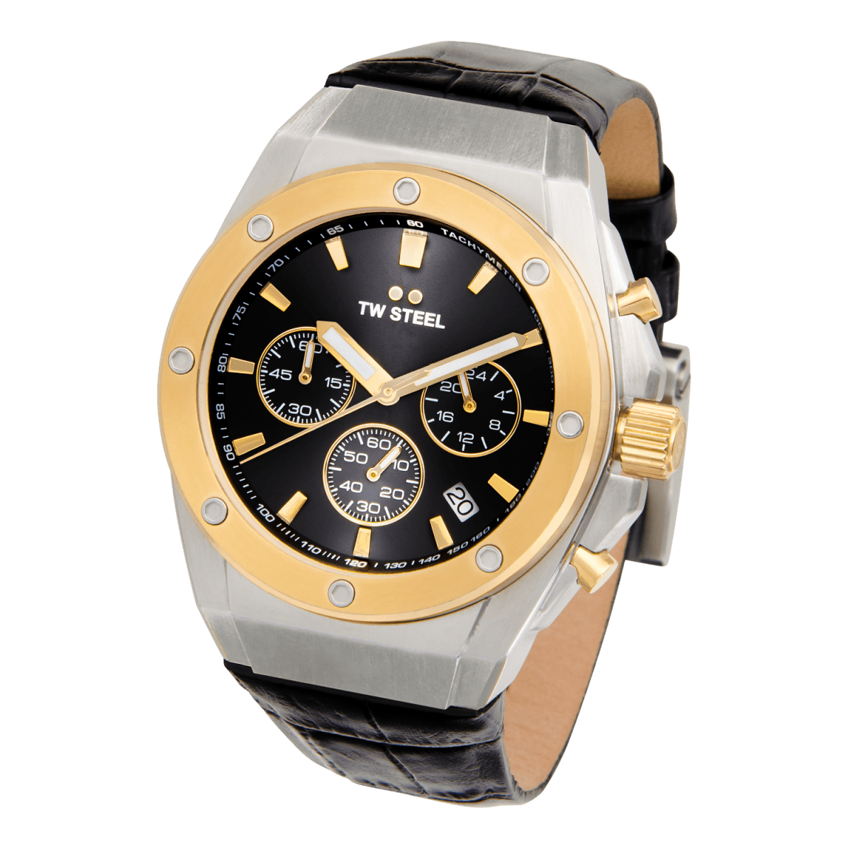 TW Steel Ceo Tech Black Dial and Black Leather Strap 44mm Limited Edition Men's Watch | CE4111 | TIME Watches