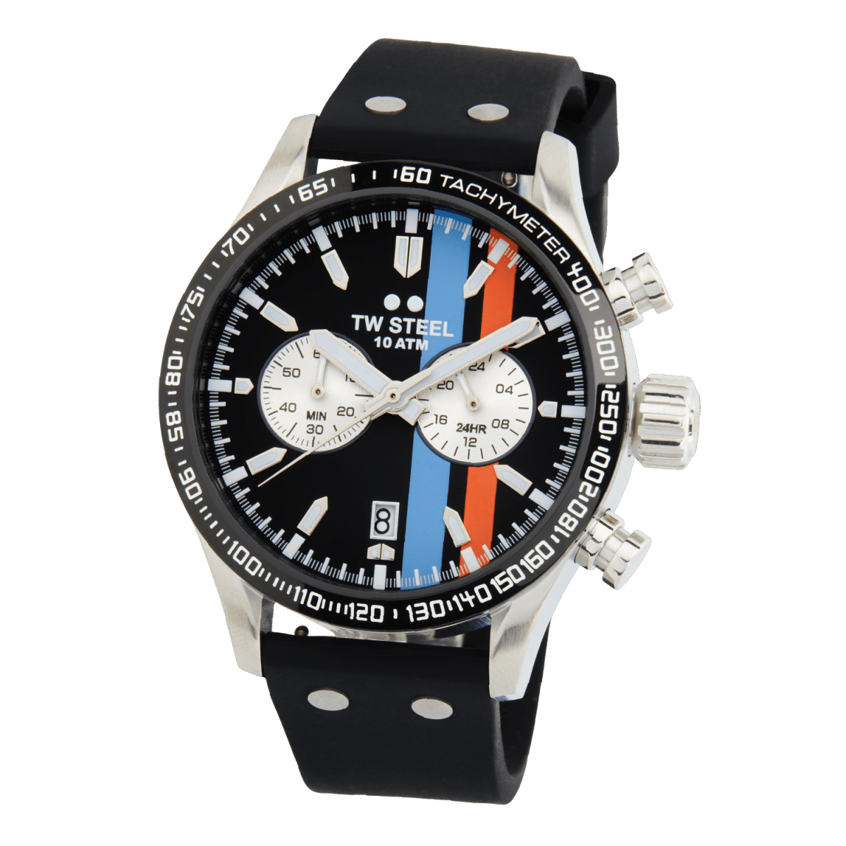 TW Steel Volante Black Dial and Black Rubber Strap 45mm Men's Watch | VS123 | TIME Watches