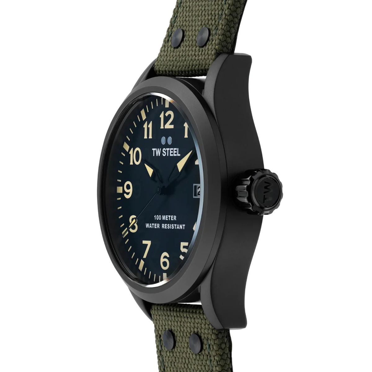 TW Steel Volante Dark Grey Dial and Dark Green Leather Strap 45mm Men's Watch | VS102 | TIME Watches