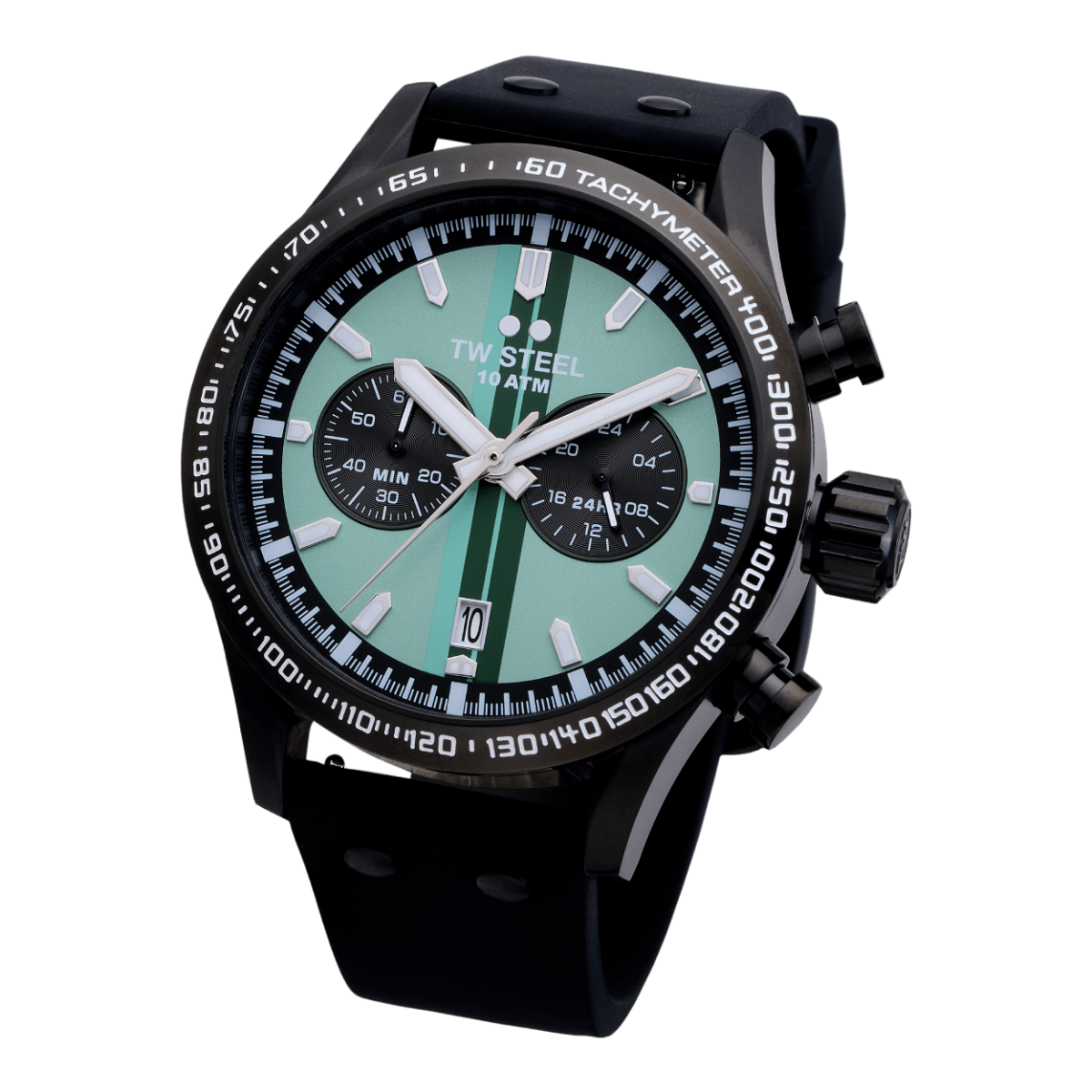 TW Steel Volante Green Dial and Black Rubber Strap 45mm Men's Watch | VS134 | TIME Watches