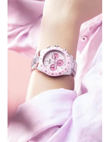Festina Ceramic Quartz Chronograph Pink Stainless Steel Women's Watch | F20693/2