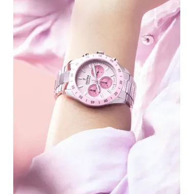 Festina Ceramic Quartz Chronograph Pink Stainless Steel Women's Watch | F20693/2