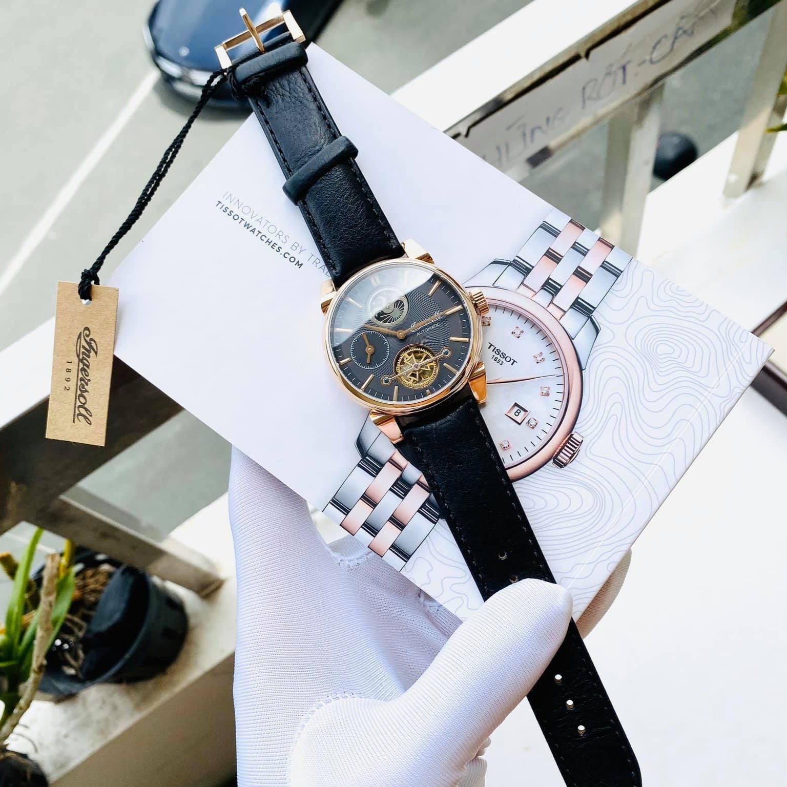 Ingersoll Automatic The Swing Grey Multi Dial Black Leather Men's Watch | I07502