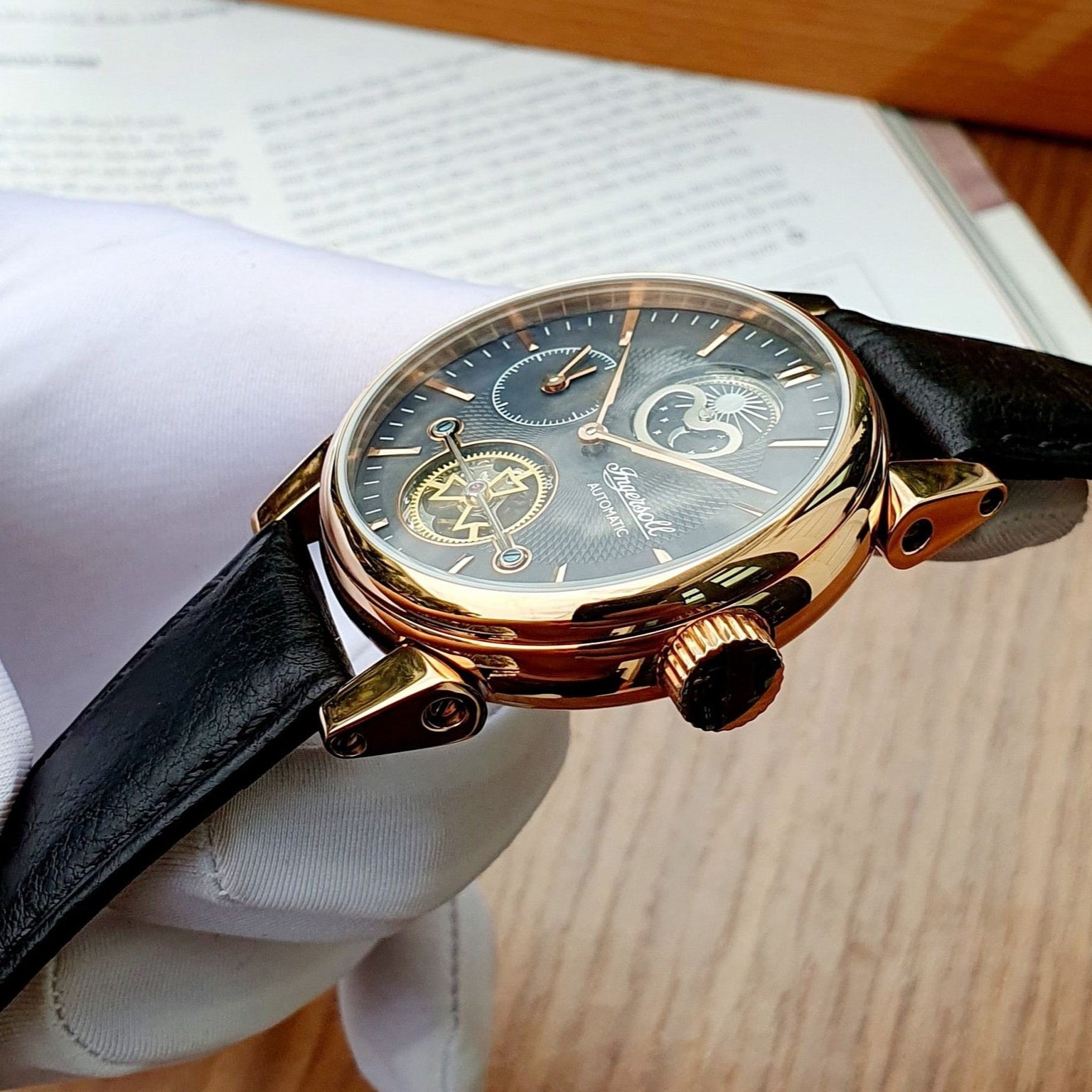 Ingersoll Automatic The Swing Grey Multi Dial Black Leather Men's Watch | I07502