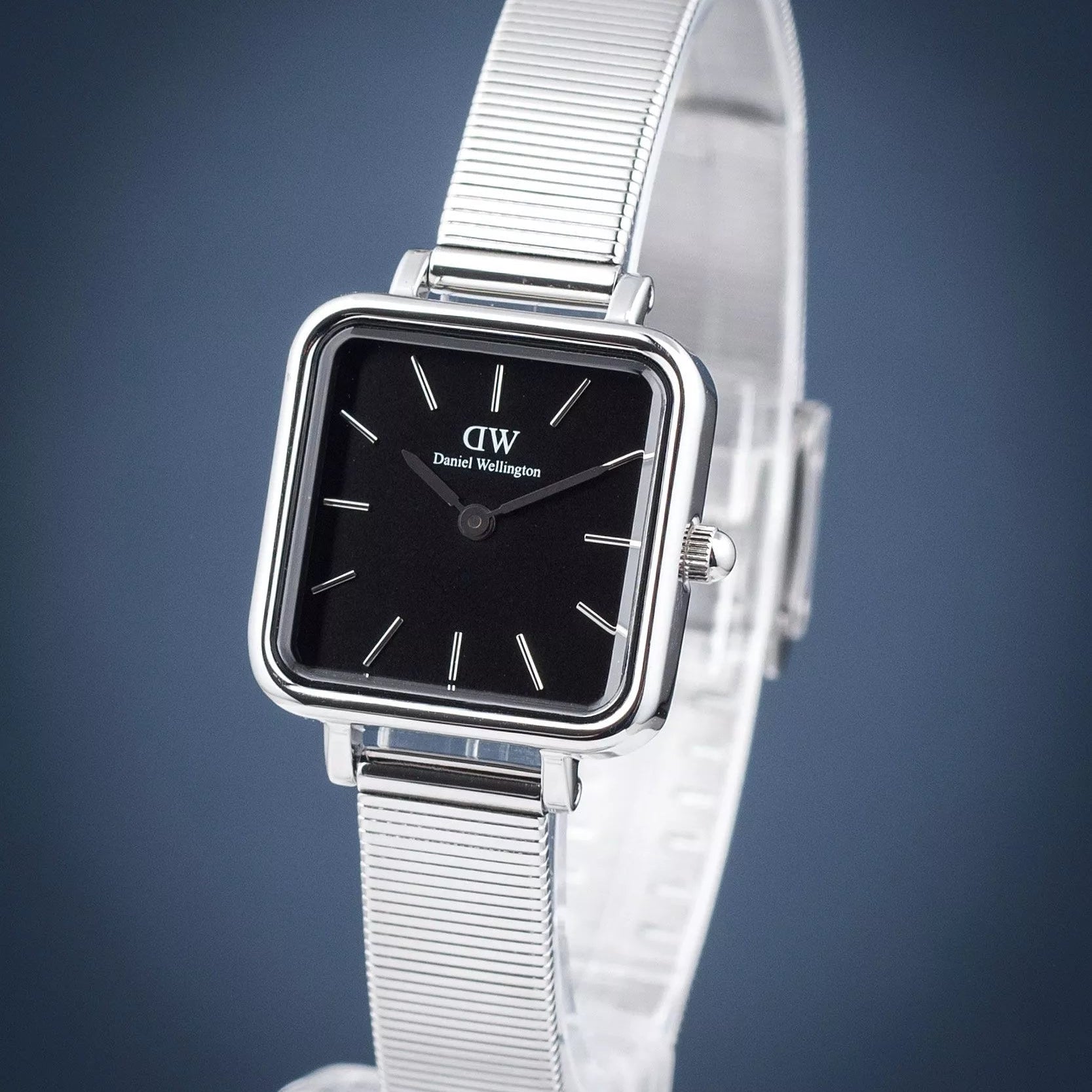 Daniel Wellington Quadro Studio Silver Black dial Women's Watch | DW00100522