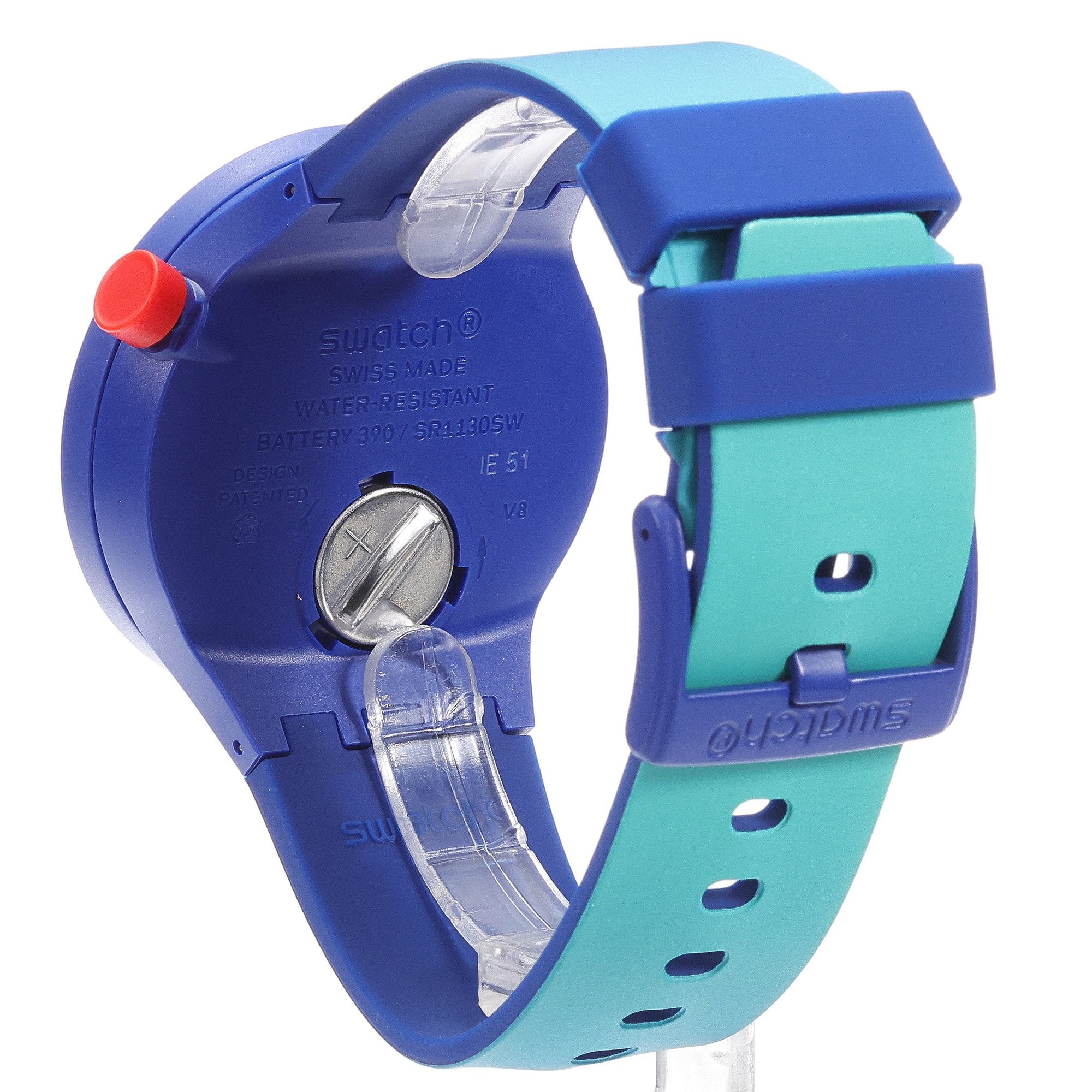 Swatch Essentially Bold with Blue Rubber Strap Unisex Watch | SB01N700