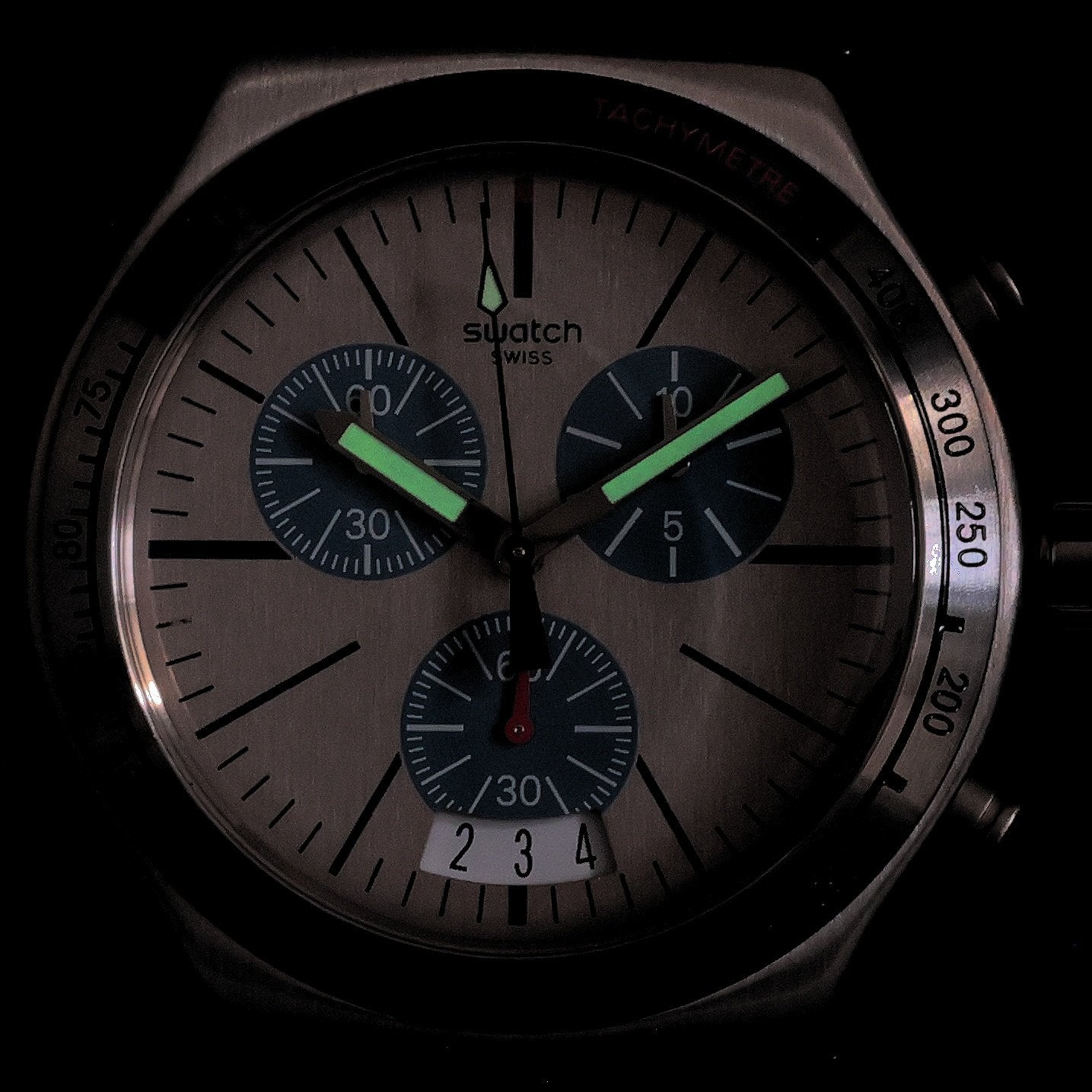 Swatch Blau Me On Silver Chronograph Men's Watch | YVS435