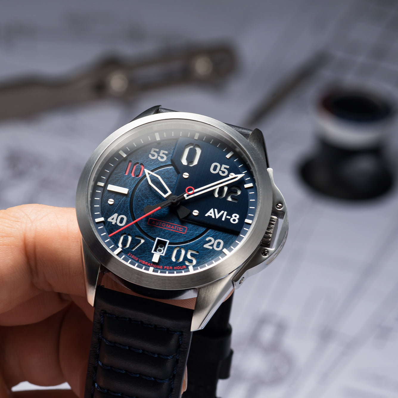 AVI-8 P-51 Mustang Hitchcock Automatic Cooperstown Men's Watch | AV-4086-02