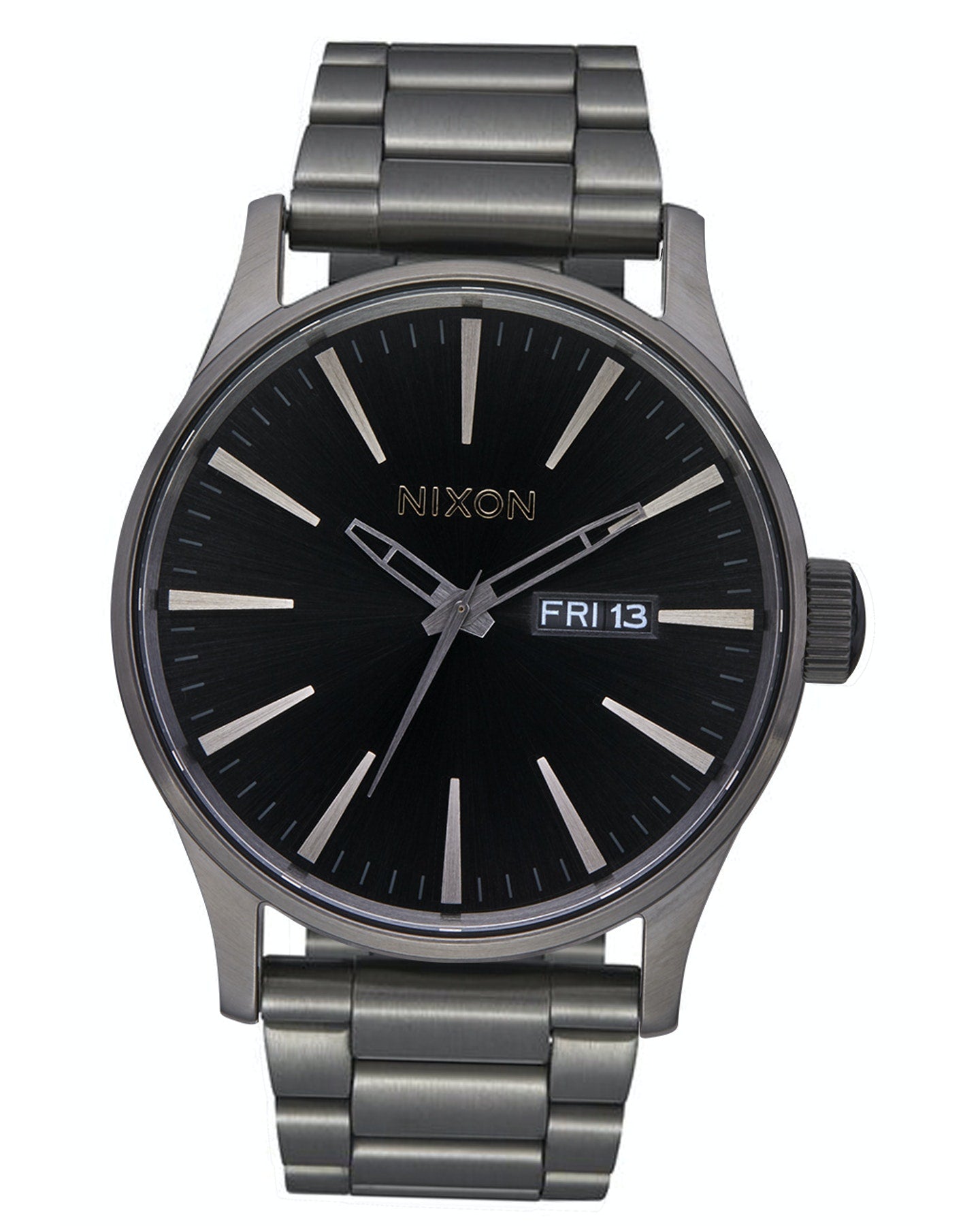 NIXON Sentry Stainless Steel Black Dial and Black Steel Bracelet 42mm Men's Watch | A3561041 - 00 | TIME Watches