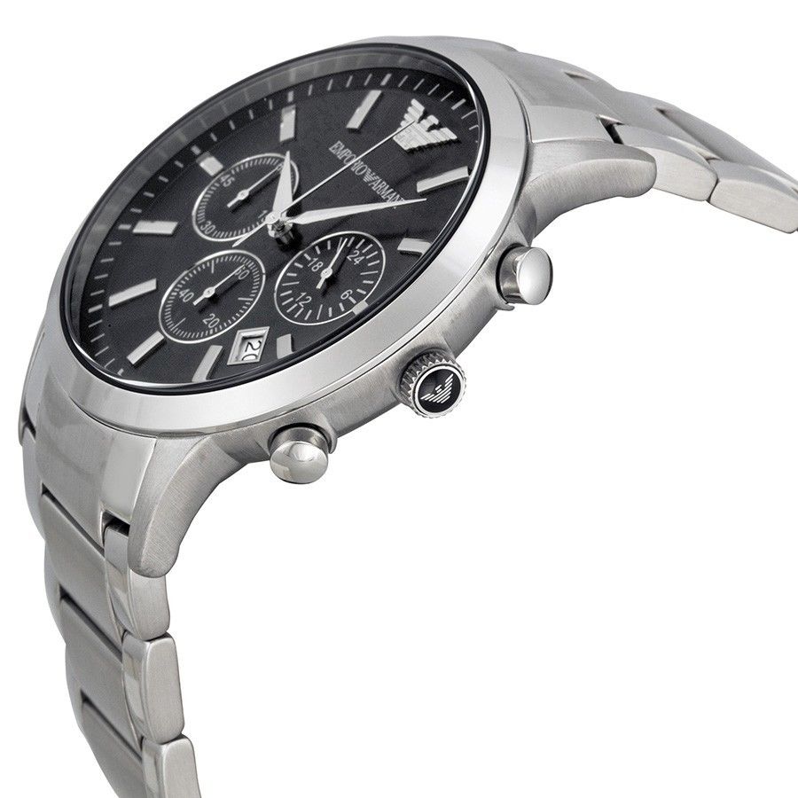 Armani Renato Silver Round Stainless Steel Men's Watch - AR2434 | Time Watch Specialists