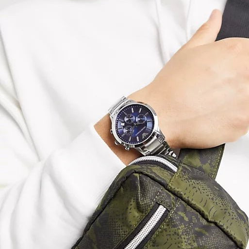 Buy Armani Renato Silver Round Stainless Steel Men s Watch AR2448 Time Watch Specialists