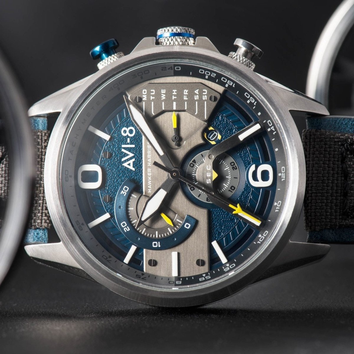 AVI-8 Hawker Harrier II AV-4056-01 Silver Blue | Time Watch Specialists