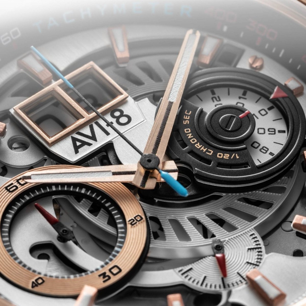 AVI-8 Hawker Harrier II Matador Chronograph Silver Brown | Time Watch Specialists