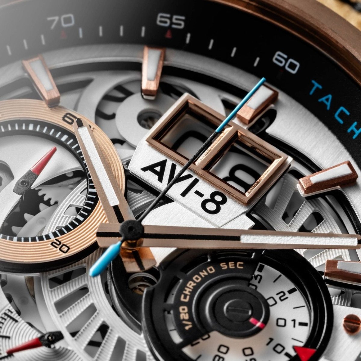 AVI-8 Hawker Harrier II Matador Chronograph Silver Brown | Time Watch Specialists