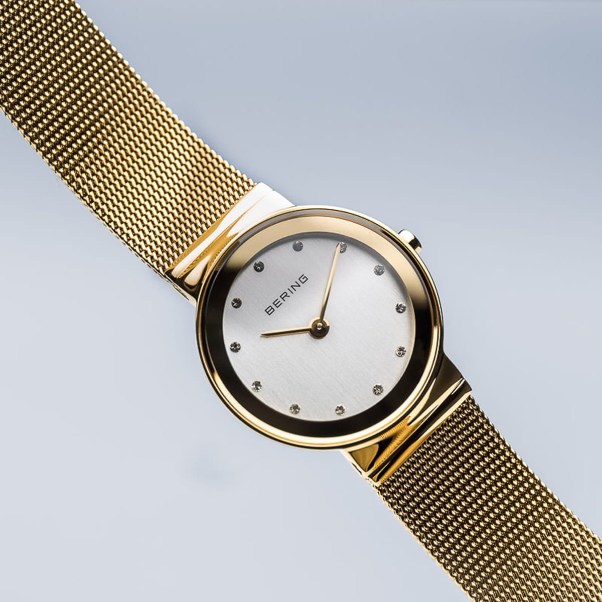 BERING Classic Gold Milanese Mesh Women's Watch | 10126-334 | Time Watch Specialists