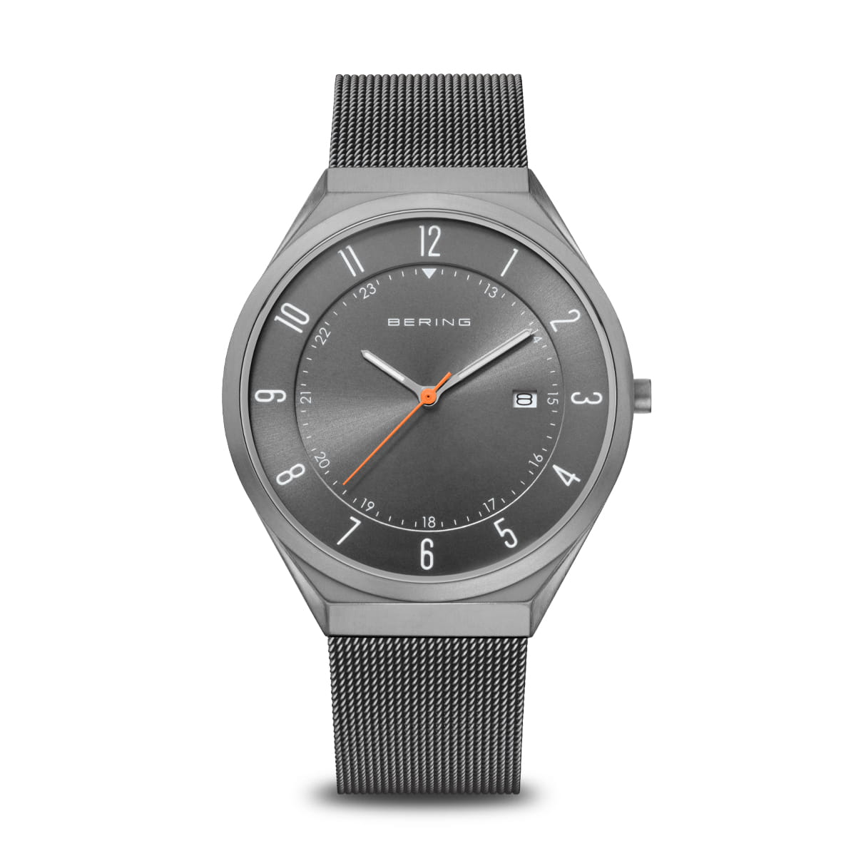 BERING Ultra Slim Grey Dial Grey Mesh 40mm Men's Watch | 18740 - 377 | TIME Watches