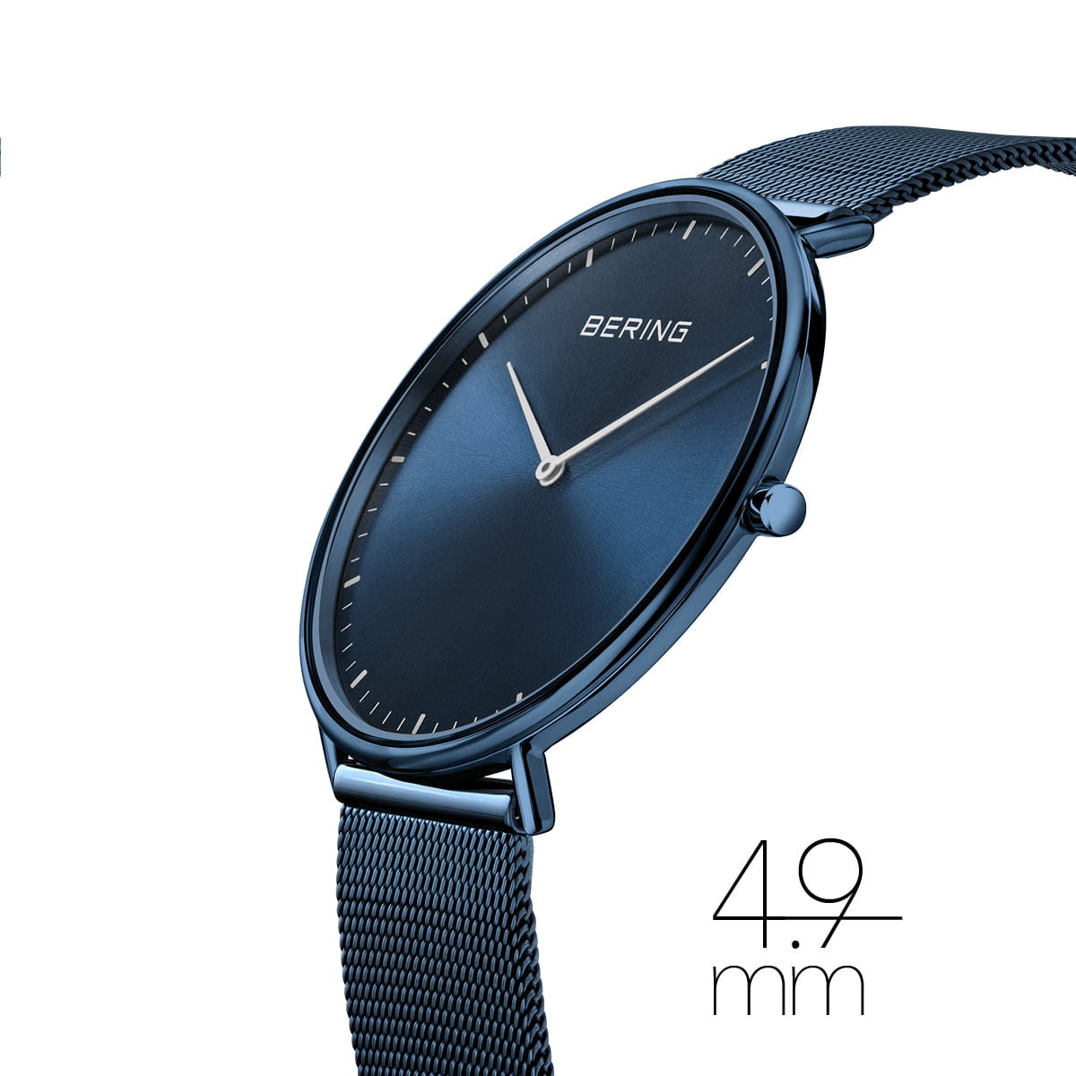 BERING Ultra Slim Polished Blue Unisex Watch - 15739-397 | Time Watch Specialists