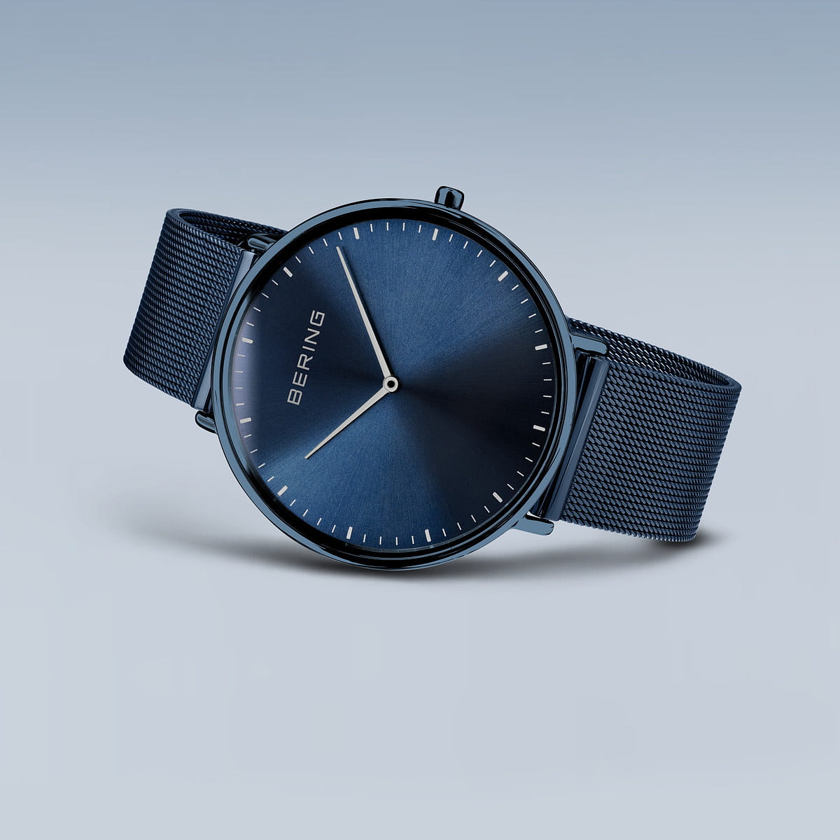 BERING Ultra Slim Polished Blue Unisex Watch - 15739-397 | Time Watch Specialists